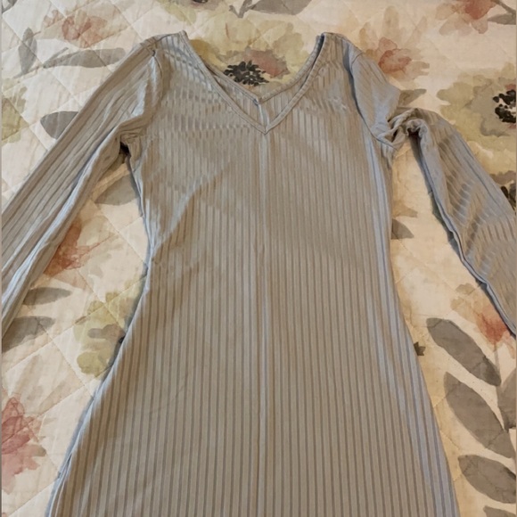 Form Fitting Grey Maxi Dress - Picture 3 of 5